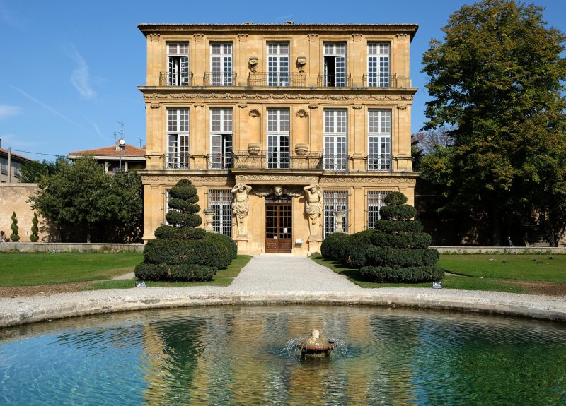 Aix-en-Provence, France - October 18, 2017 : front view of the Pavillon de Vendome arts and culture gallery